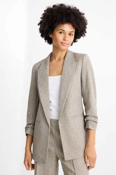 Long blazer - regular fit - patterned - textured