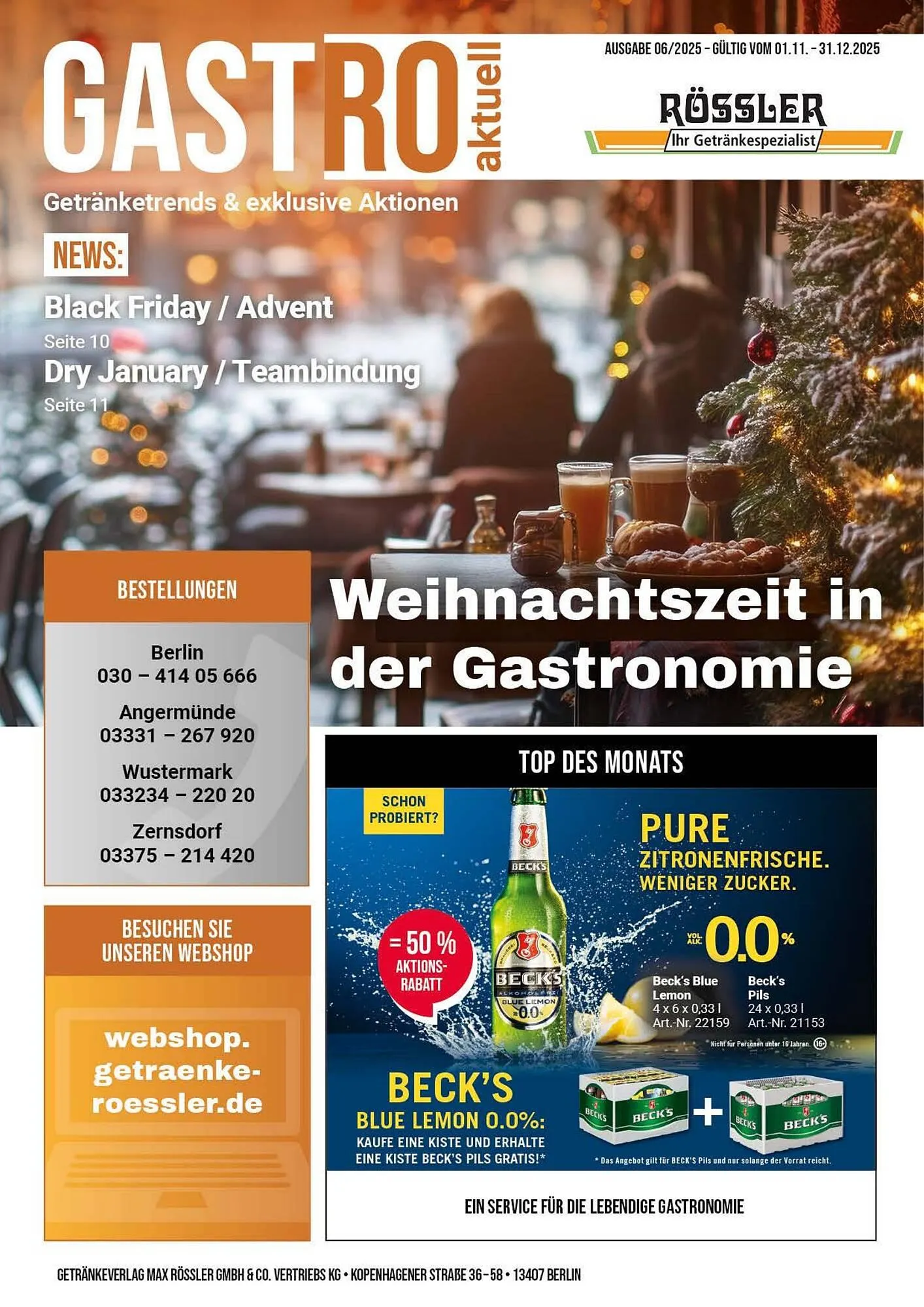 Getränke Rössler Prospekt von 1. November bis 30. November 2025 - Prospekt seite 1