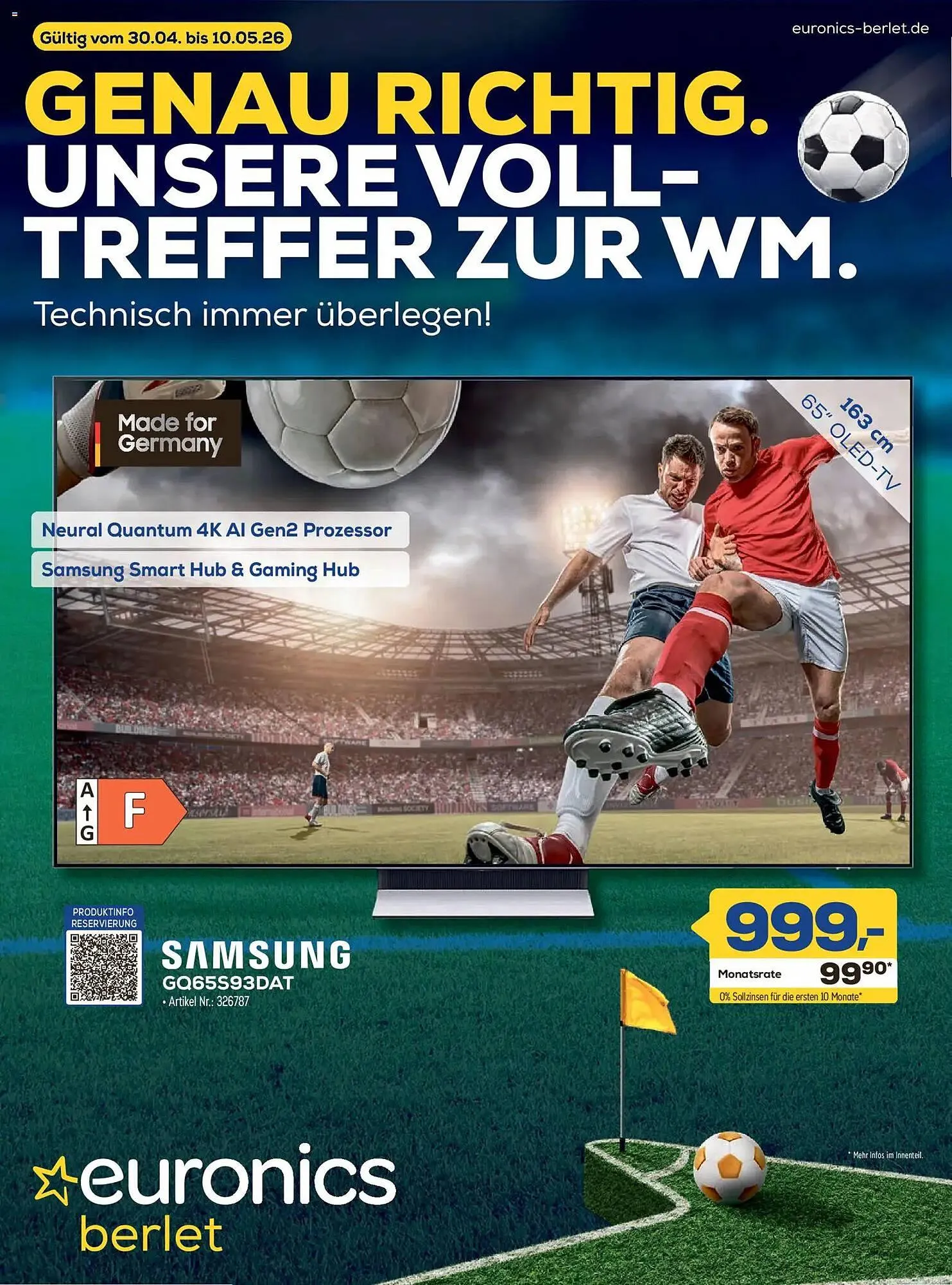 Euronics Berlet Prospekt von 30. April bis 10. Mai 2026 - Prospekt seite 1