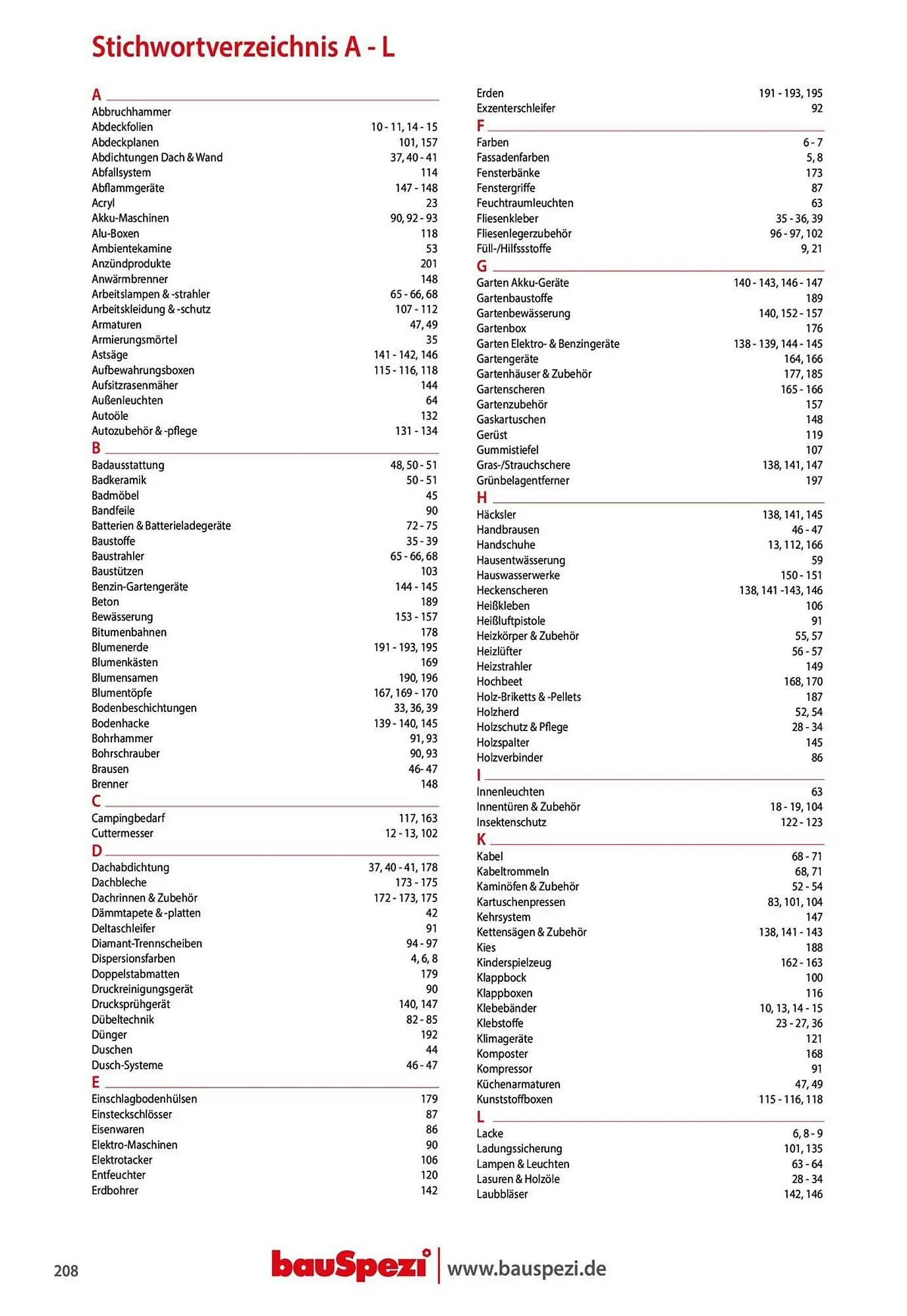 BauSpezi Prospekt von 15. April bis 31. Dezember 2026 - Prospekt seite 210