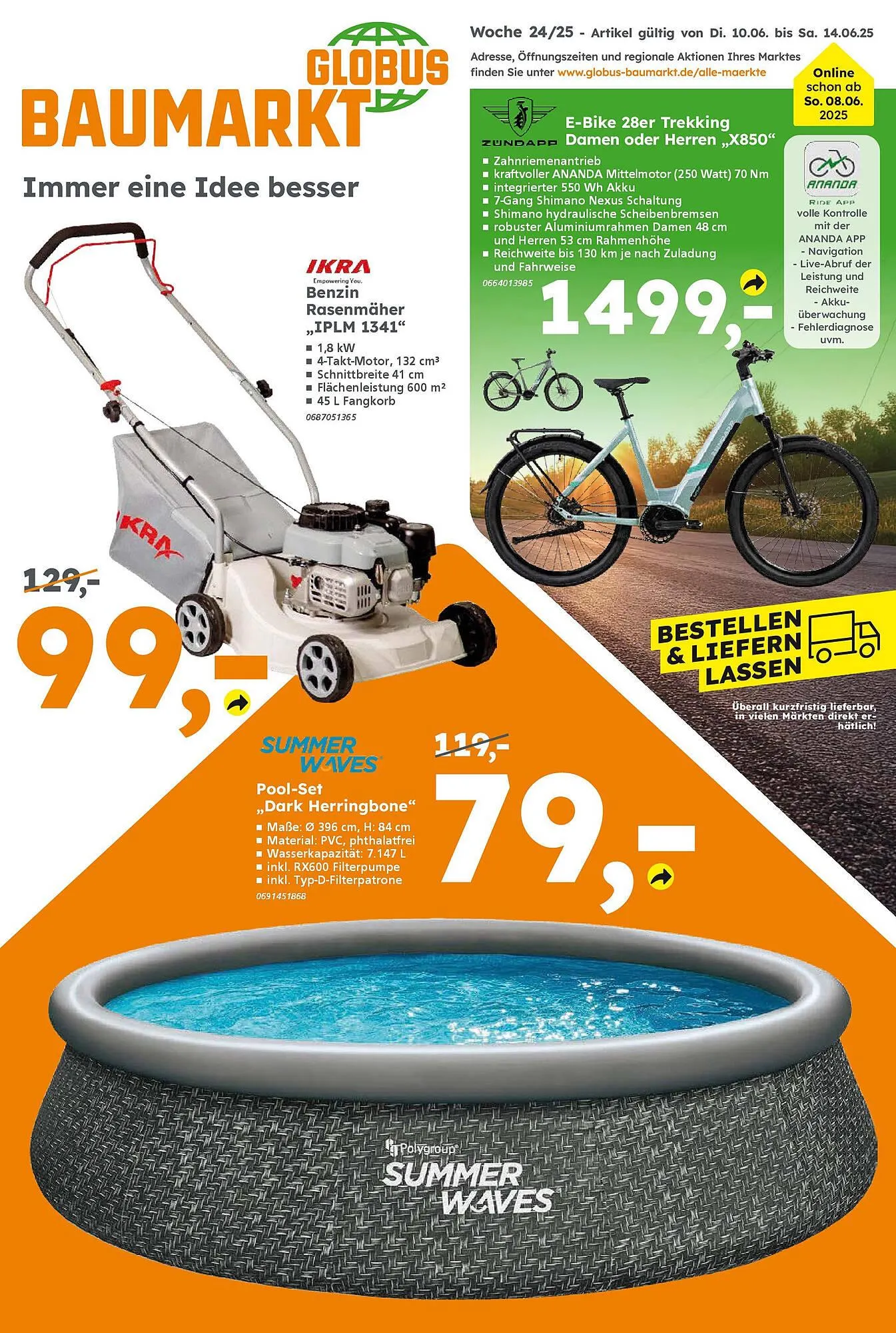 Globus Baumarkt Prospekt von 9. Juni bis 14. Juni 2025 - Prospekt seite 1