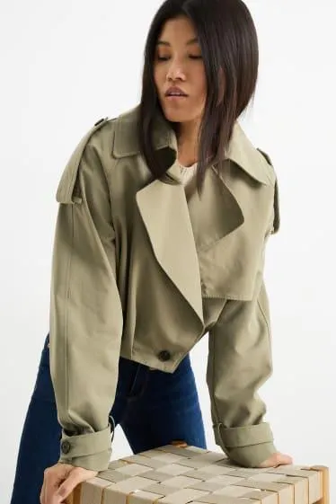Cropped trench coat
