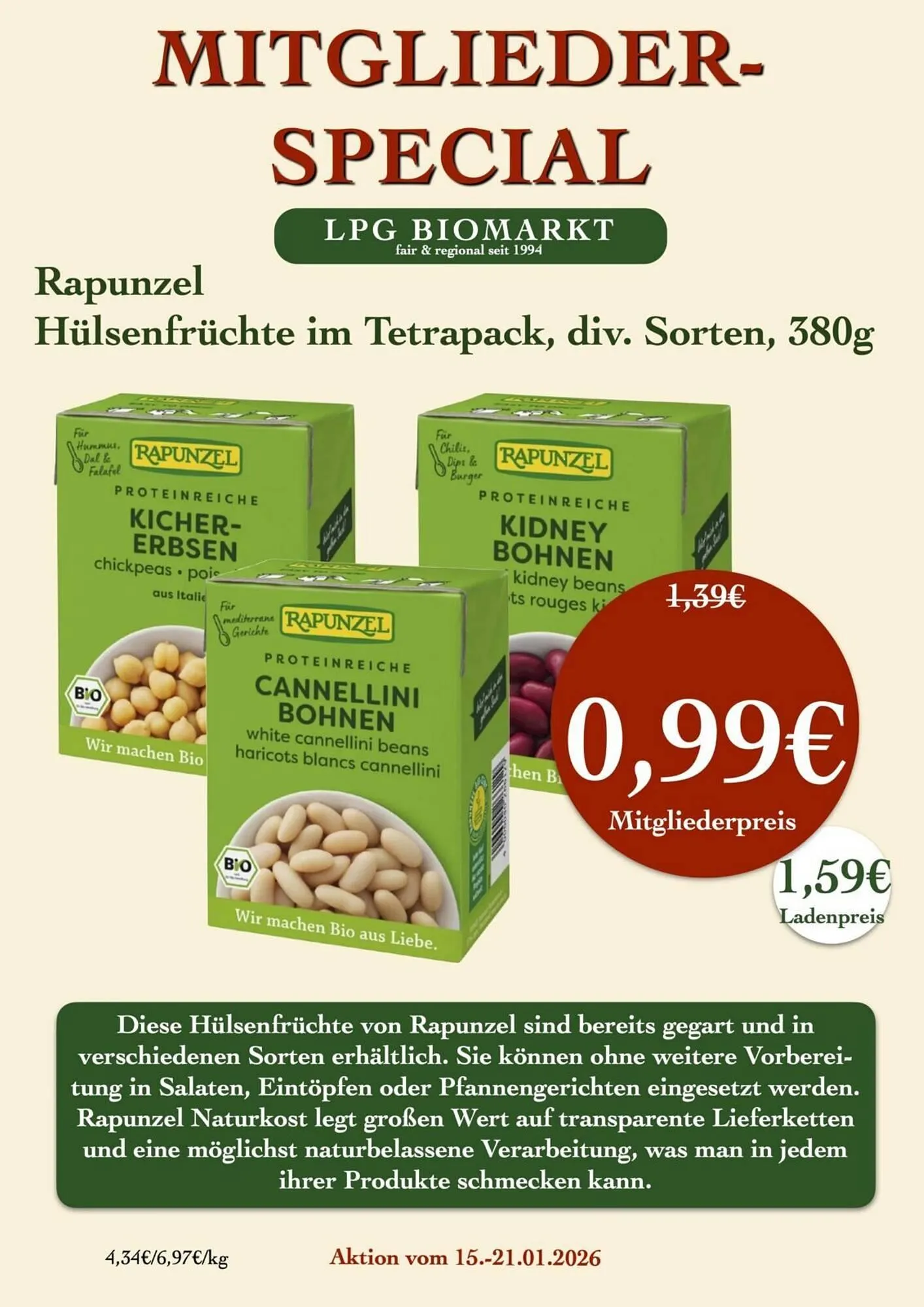 LPG Biomarkt Prospekt von 15. Januar bis 21. Januar 2026 - Prospekt seite 16