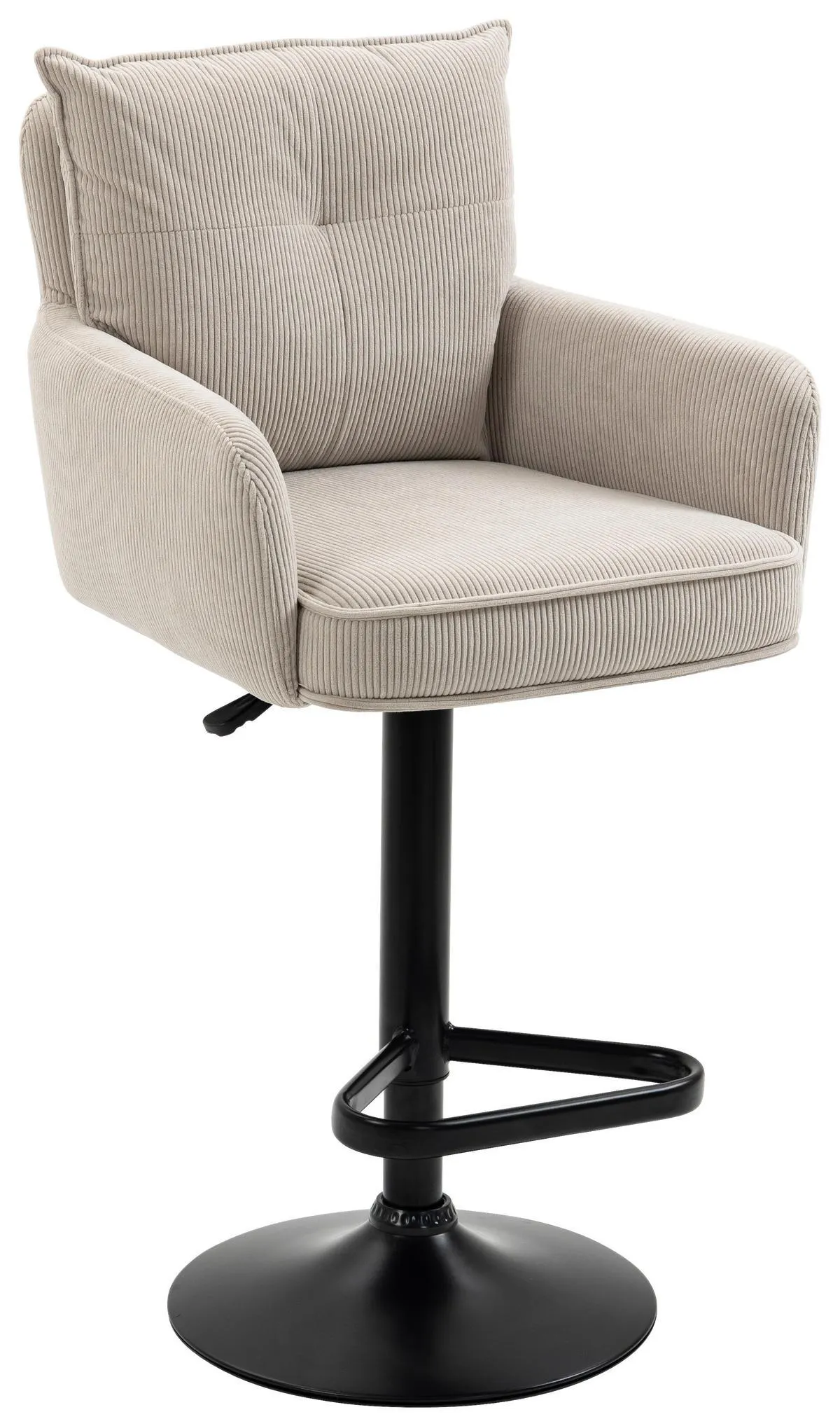 Cord Schwarz, Beige Eisen Stoffauswahl, Sitzfläche 360° drehbar, inklusive Armlehnen