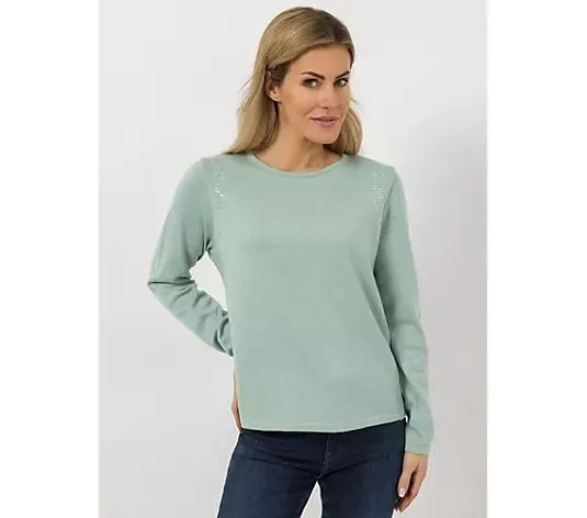 DINE 'N' DANCE Pullover, 1/1-Arm Rundhalsausschnitt Oktagons figurumspielend