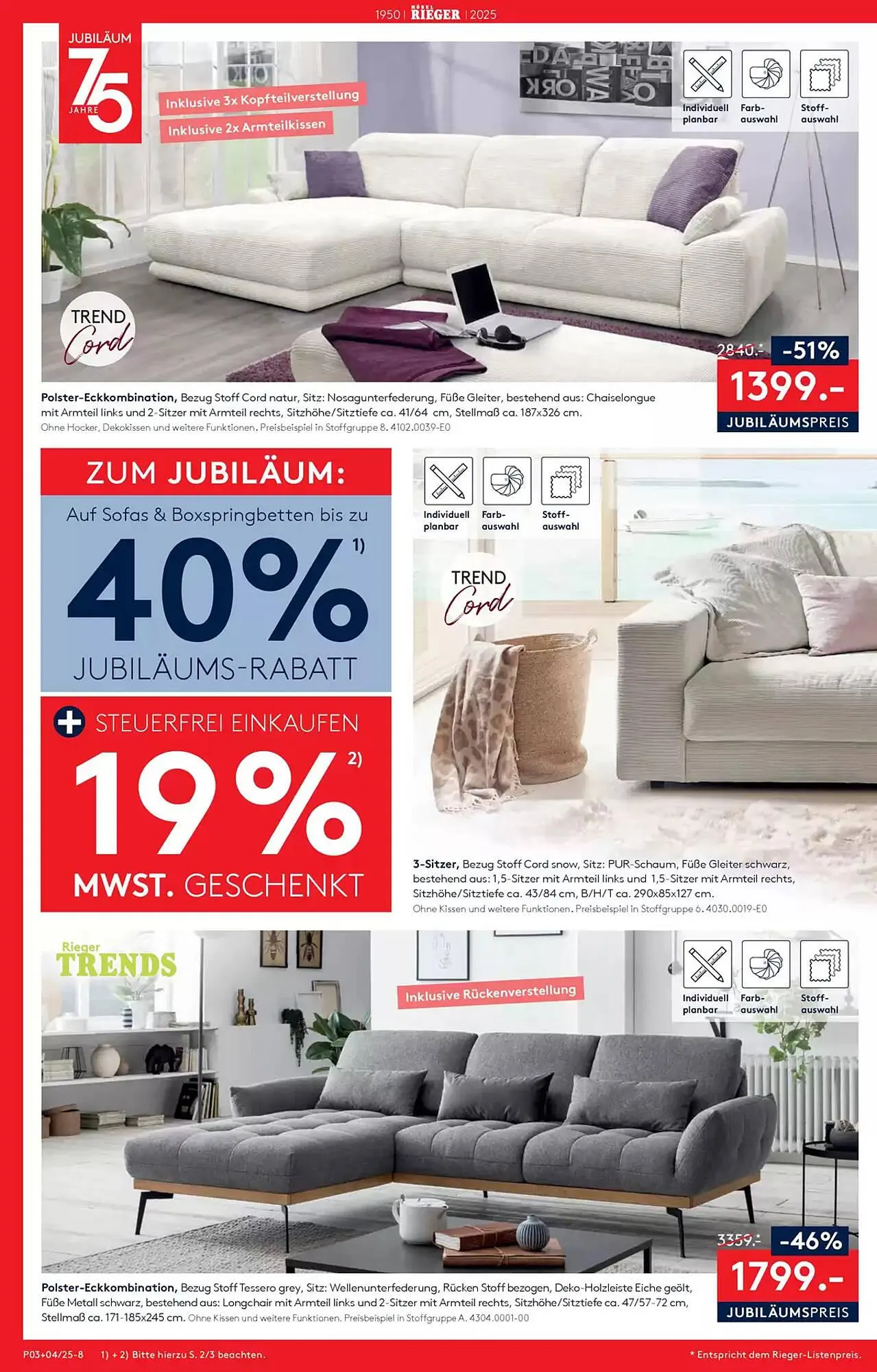 Möbel Rieger Prospekt von 16. Januar bis 23. Januar 2025 - Prospekt seite 8