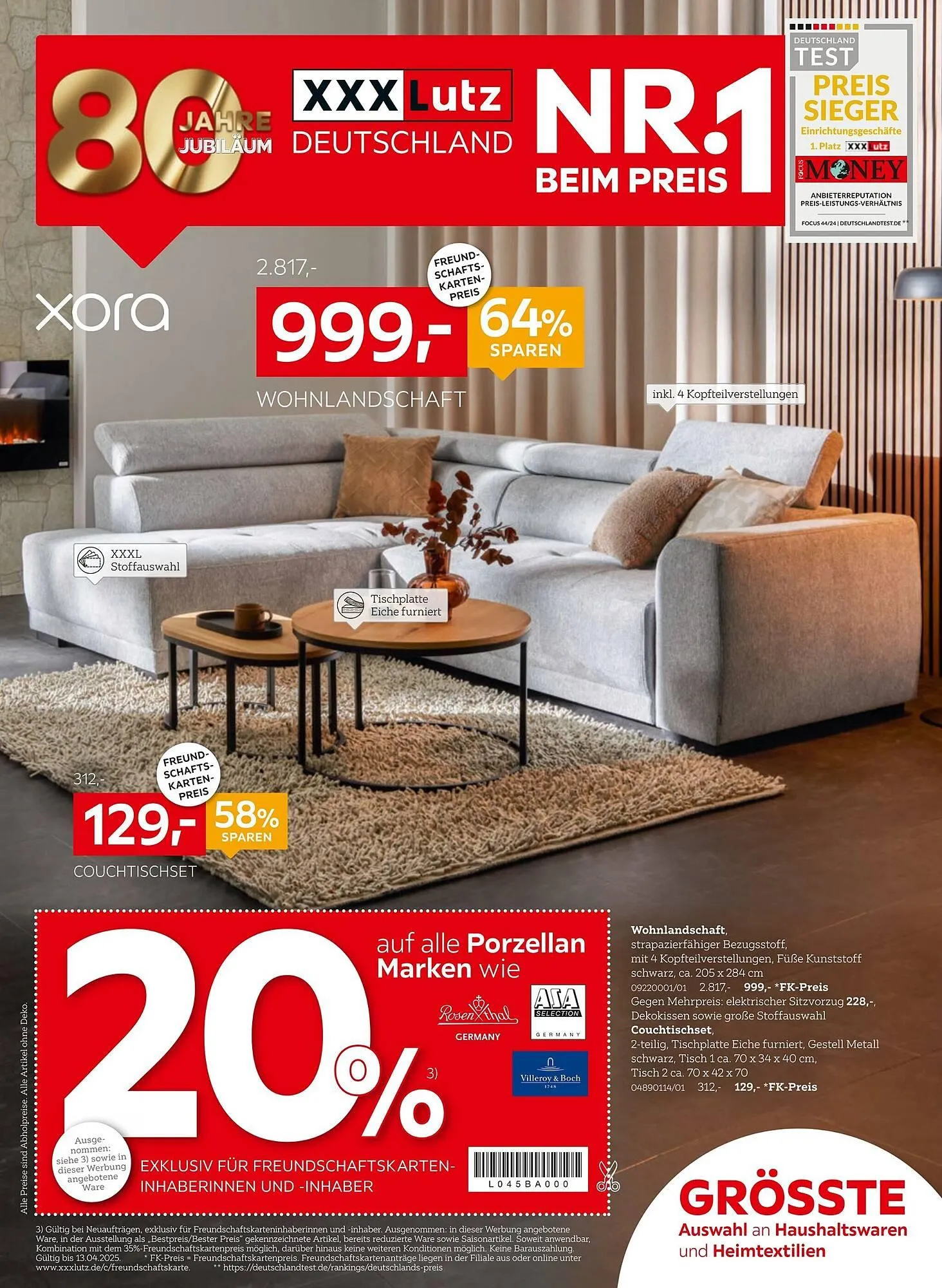 XXXLutz Prospekt von 31. März bis 13. April 2025 - Prospekt seite 1