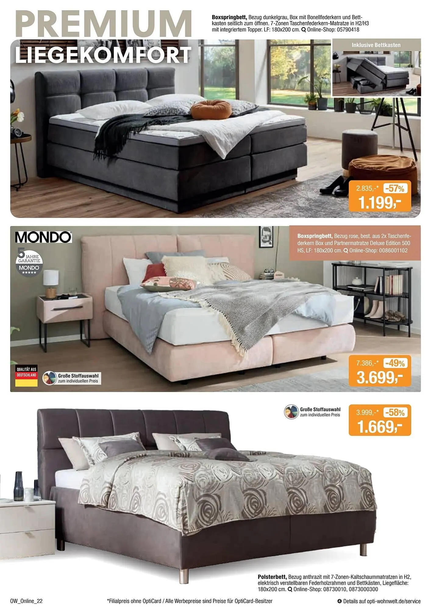 Opti Wohnwelt Prospekt von 9. Dezember bis 19. Dezember 2026 - Prospekt seite 22