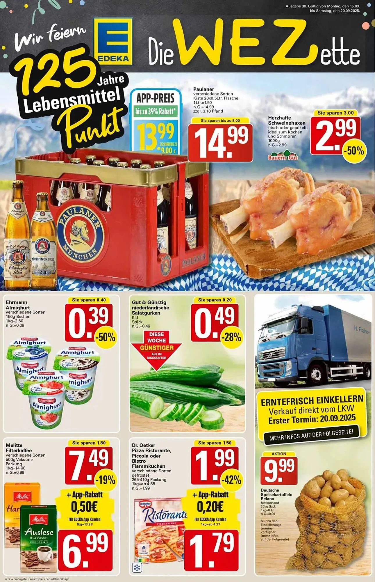 WEZ Prospekt von 15. September bis 20. September 2025 - Prospekt seite 1