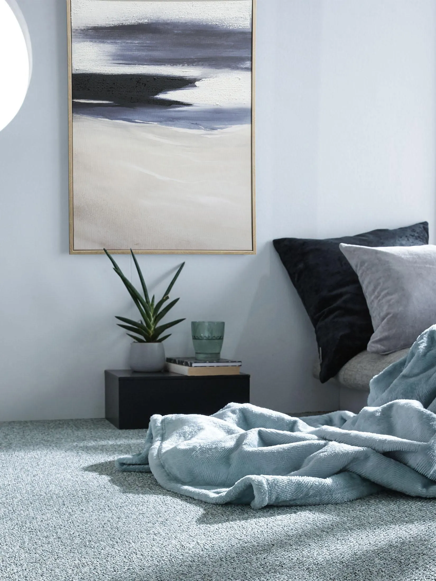 Orkan Leinwand-Druck-handbemalt, Blau