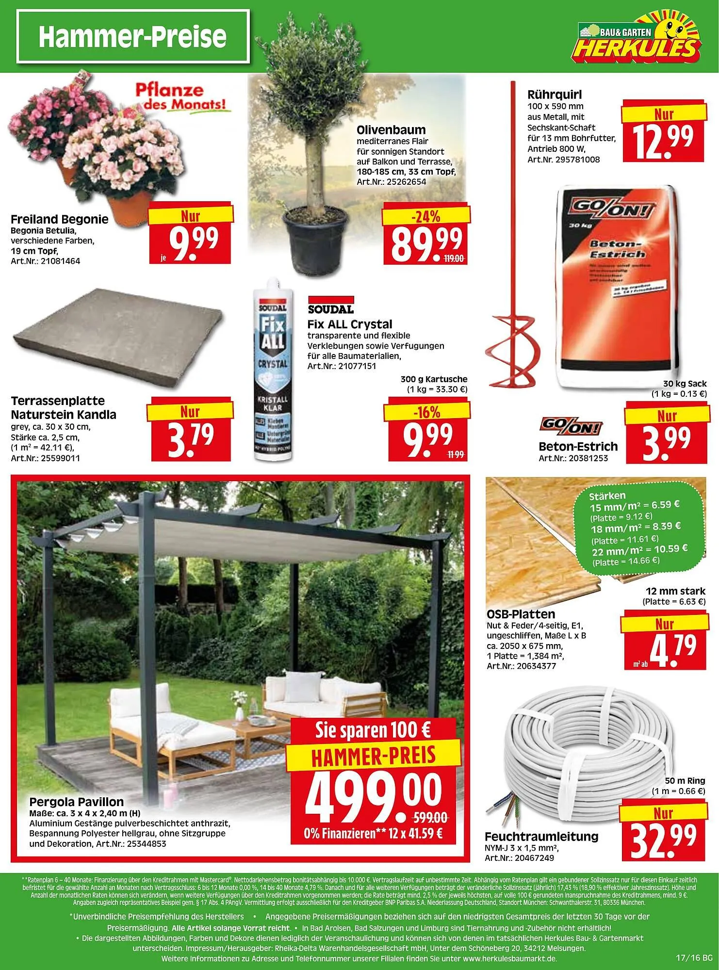 Herkules Baumarkt Prospekt von 21. April bis 26. April 2025 - Prospekt seite 16