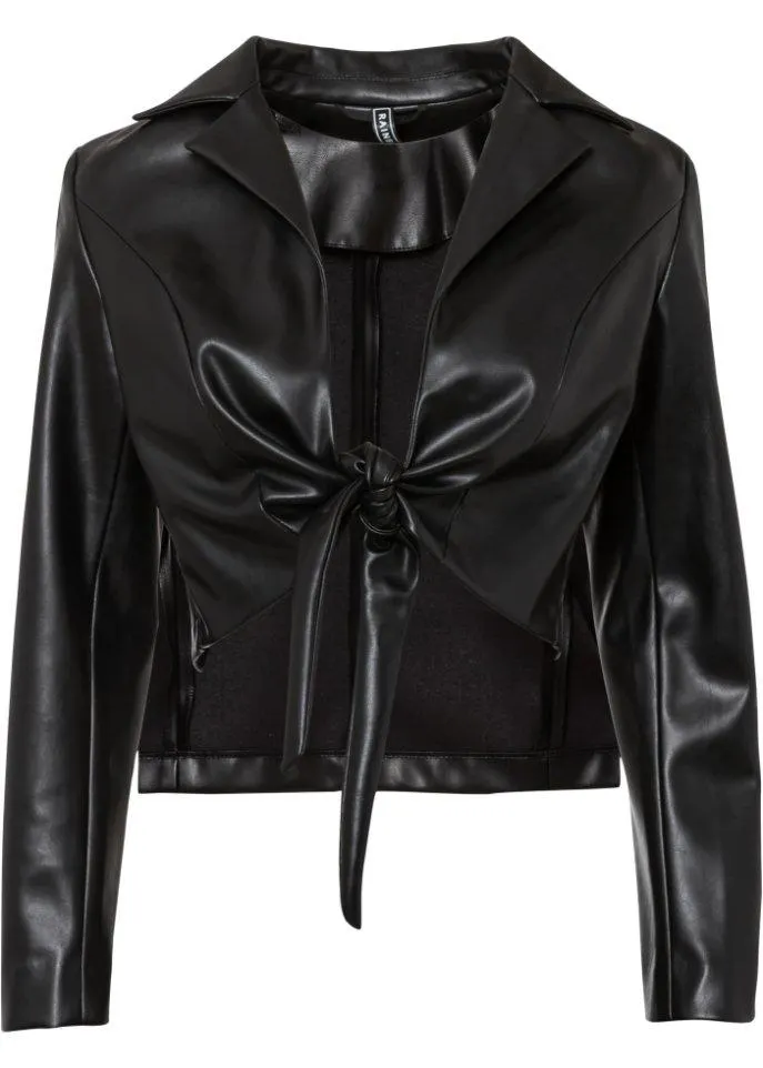 Lederimitat-Jacke