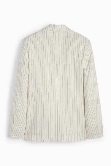 Business blazer - relaxed fit - linen blend - pinstripes