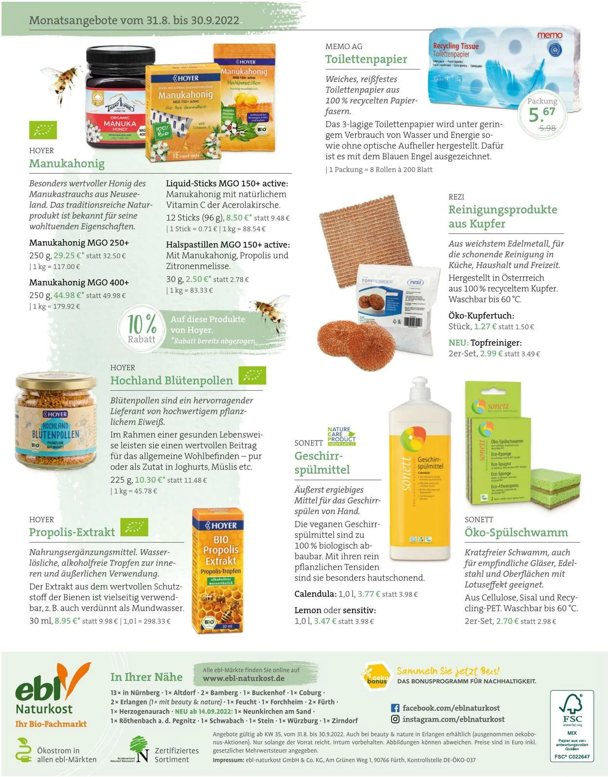 ebl Naturkos von 31. August bis 30. September 2023 - Prospekt seite 8