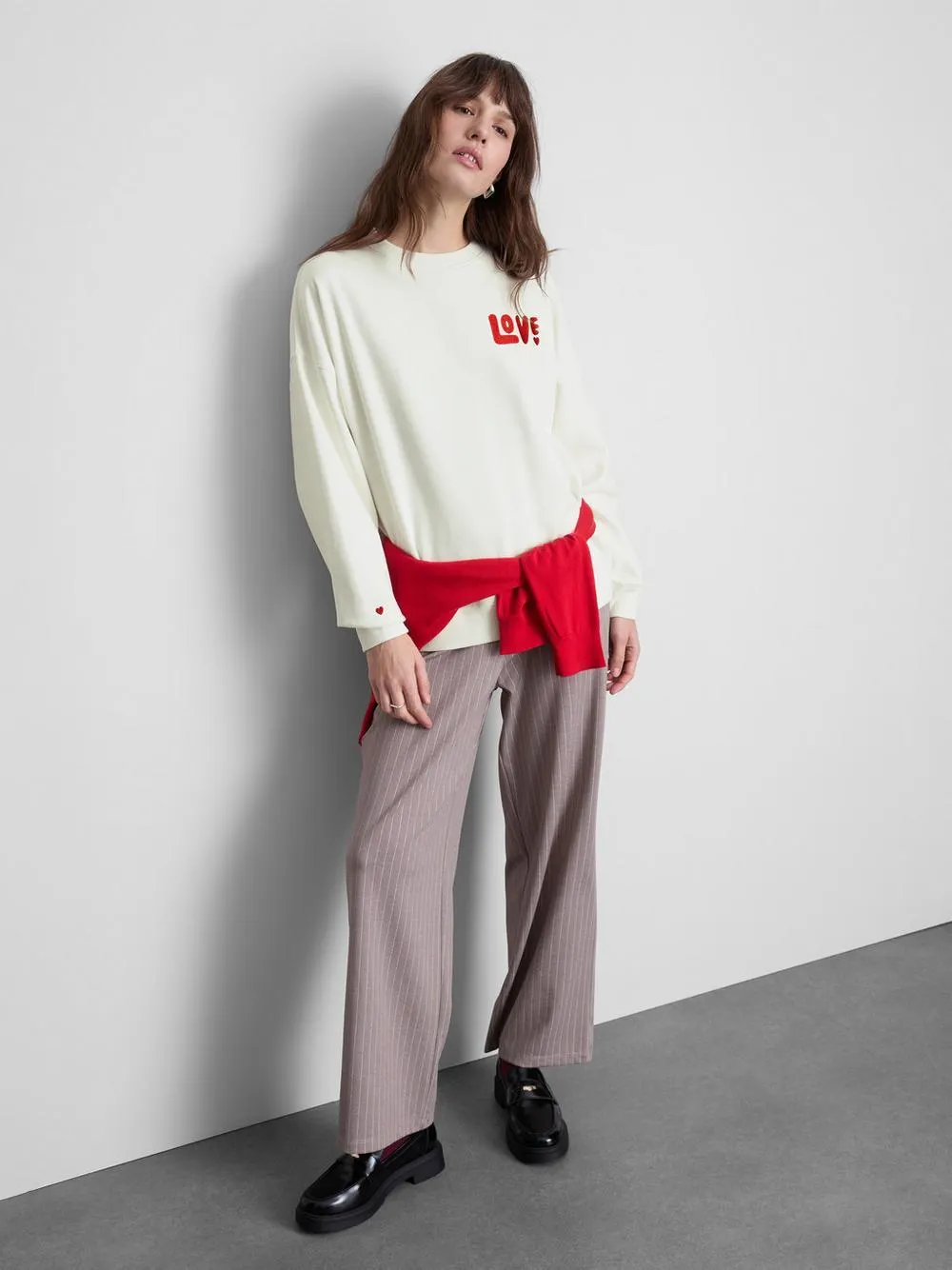 Sweatshirt mit „Love“ Stickerei