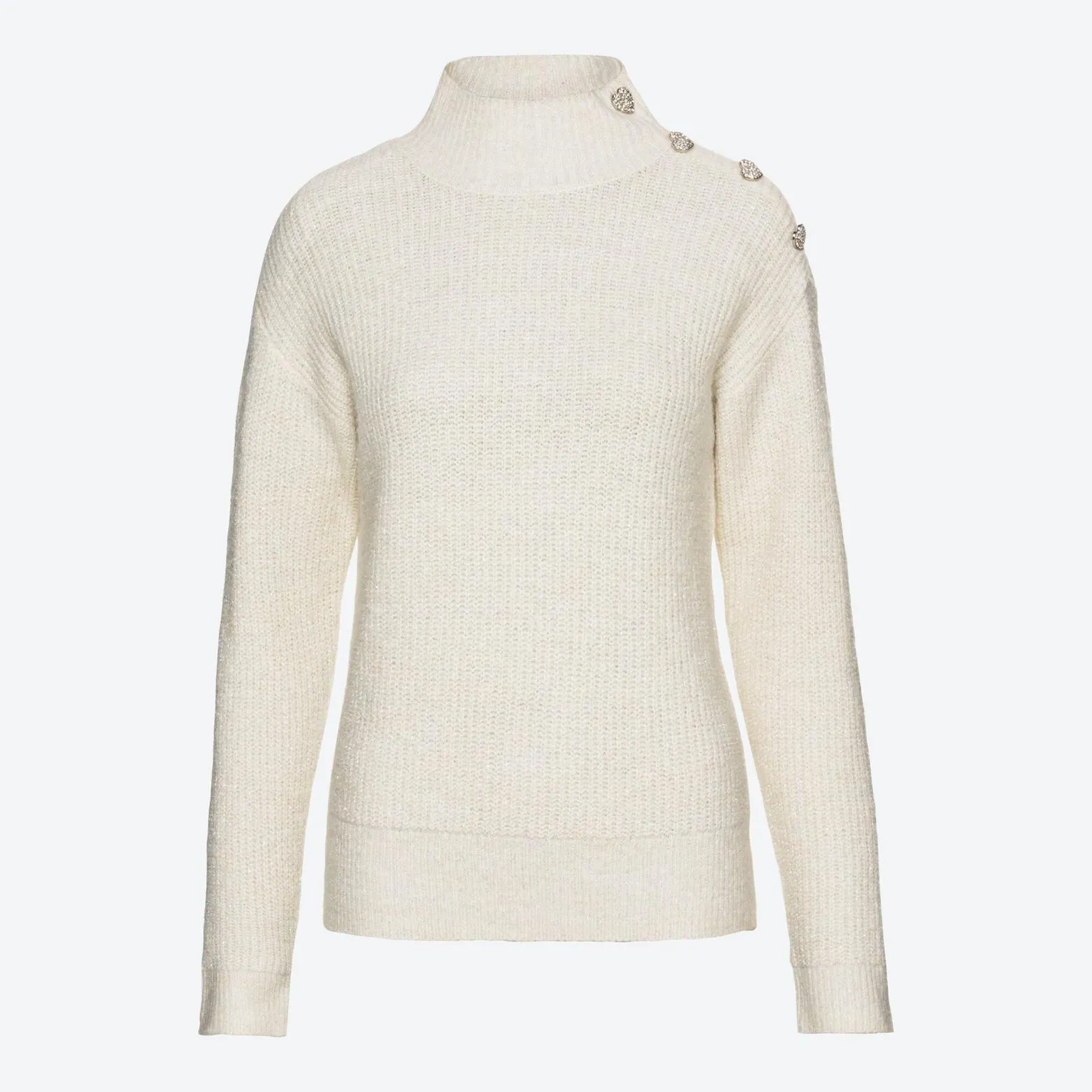 Damen-Pullover mit Knopfleiste an der Schulter