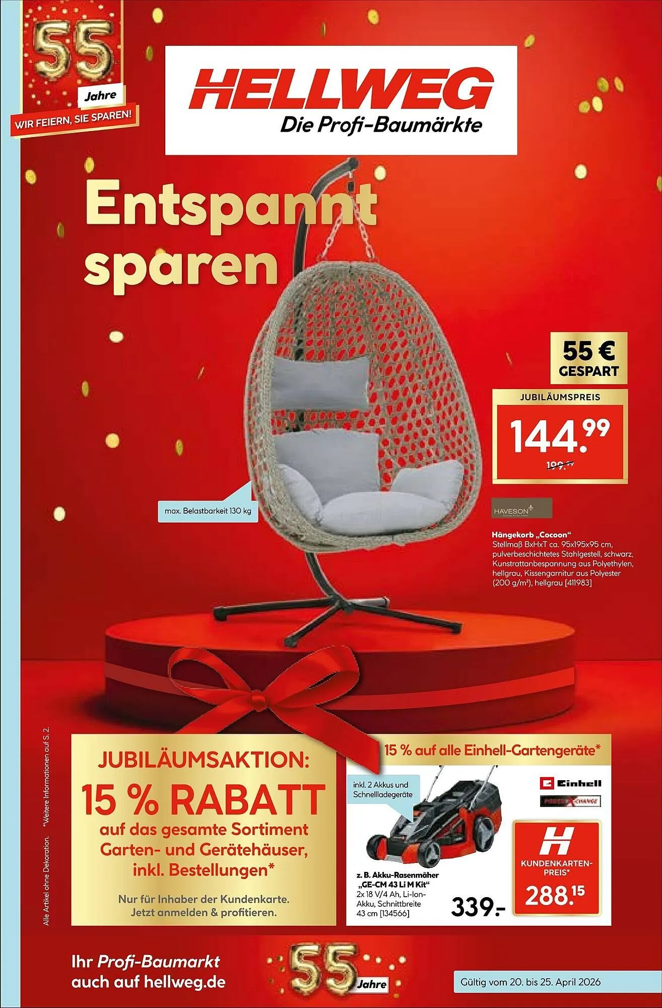 Hellweg Prospekt von 20. April bis 25. April 2026 - Prospekt seite 1