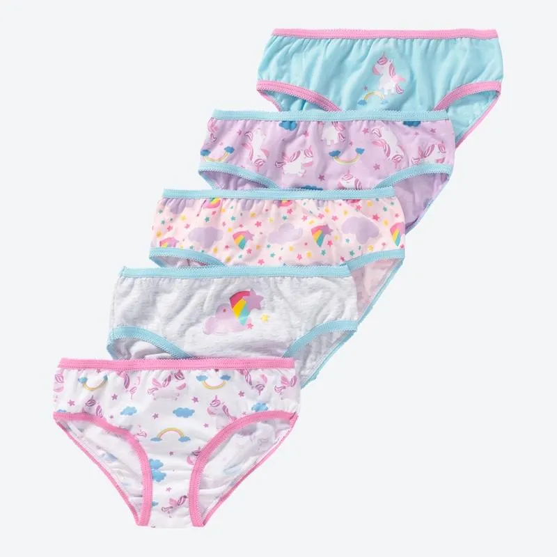 Kinder-Mädchen-Slips mit verschiedenen Designs, 5er-Pack
