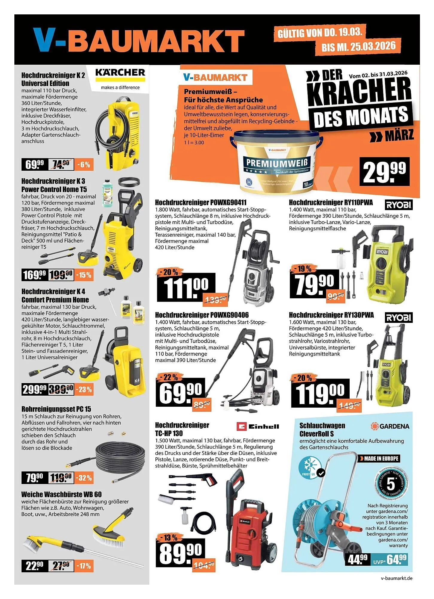 V Baumarkt Prospekt von 19. März bis 26. März 2026 - Prospekt seite 1