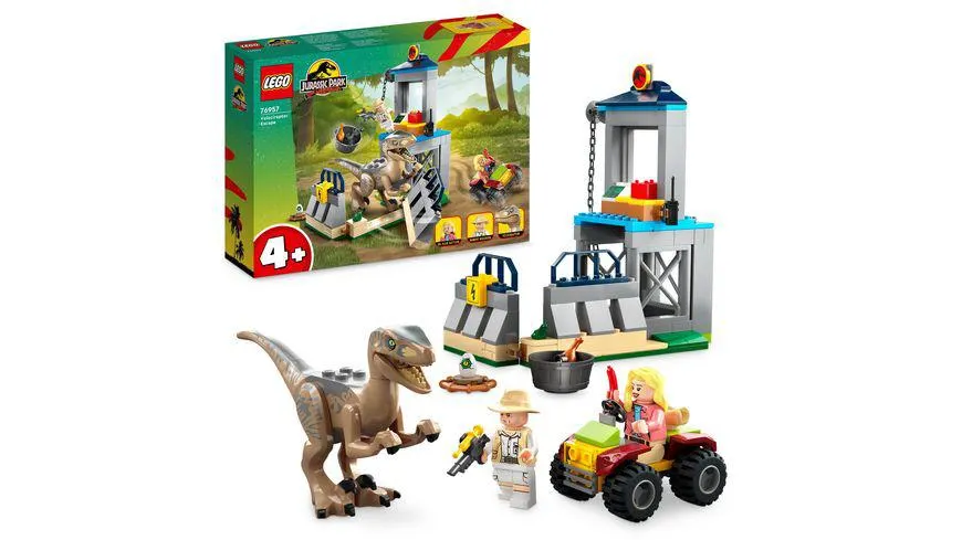 LEGO Jurassic Park 76957 Flucht des Velociraptors, Dinosaurier Spielzeug