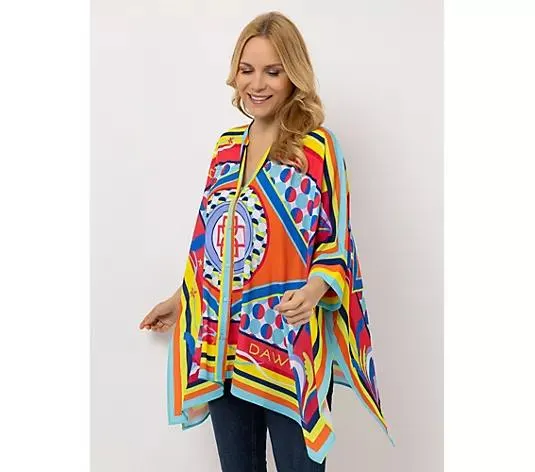 DAWID by Dawid Tomaszewski Bluse in Kaftan-Look Allover Druck oversize