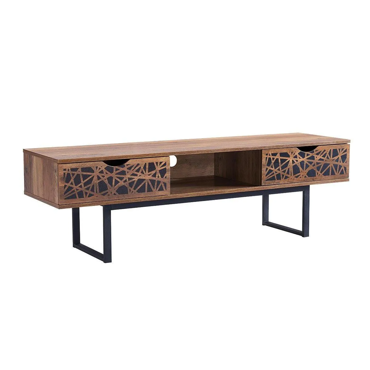 mit 2 Schubladen und Ablage im Holzdekor L140 cm - Anaëlle