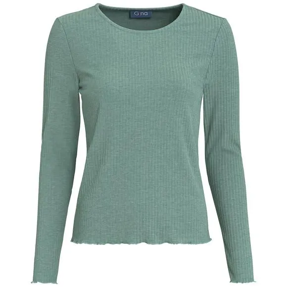Damen Langarmshirt mit Wellenbündchen