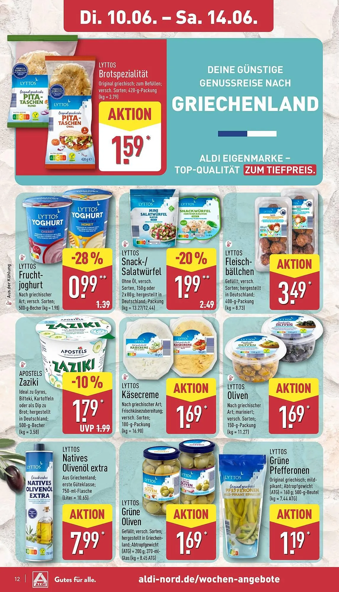 Aldi Nord Prospekt von 10. Juni bis 14. Juni 2025 - Prospekt seite 12