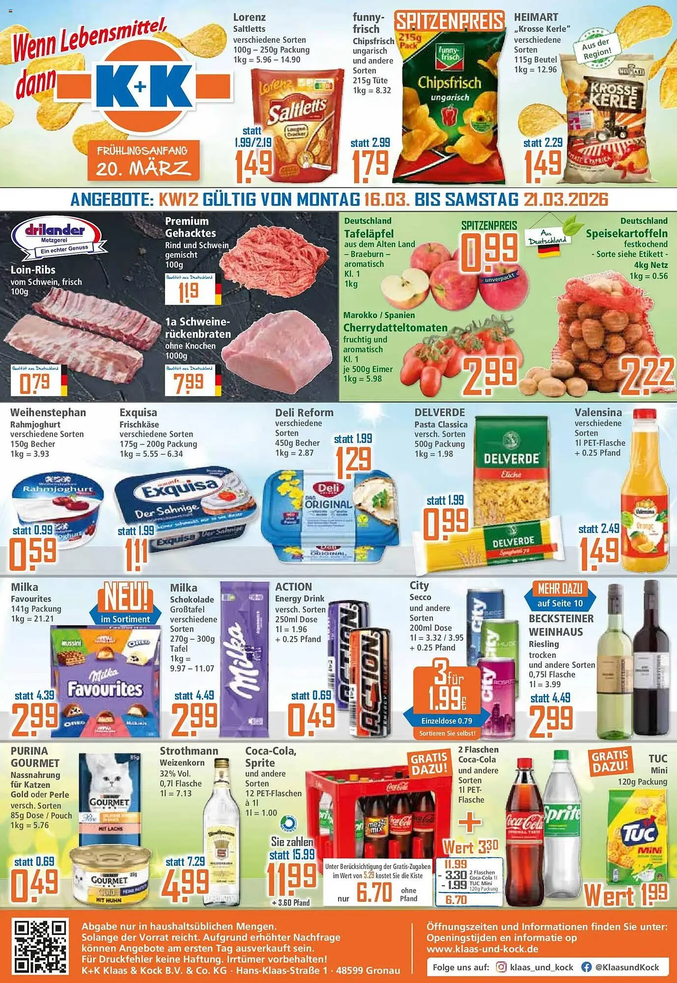 Klaas und Kock Prospekt von 16. März bis 21. März 2026 - Prospekt seite 1