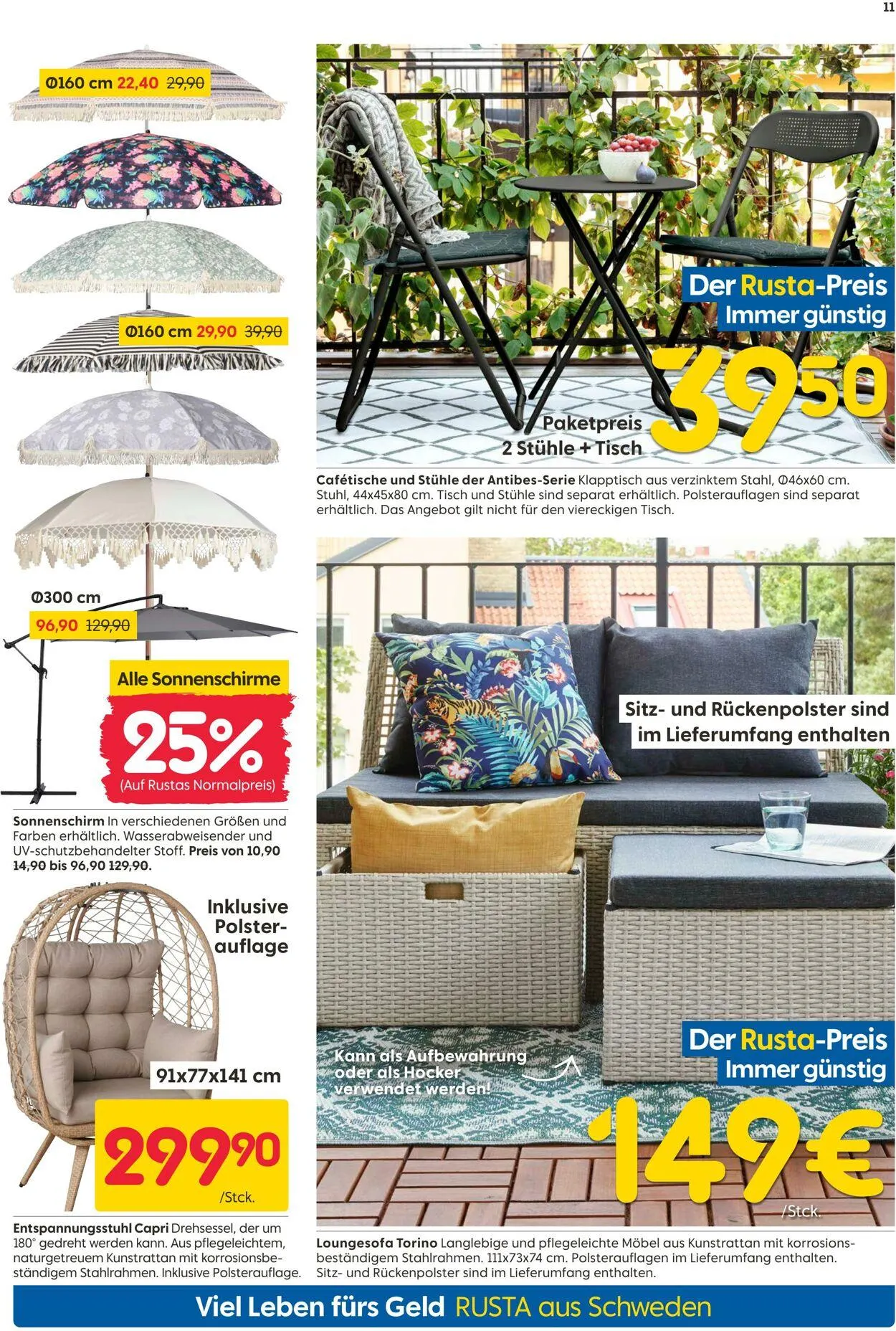 Rusta Aktueller Prospekt von 24. April bis 8. Mai 2025 - Prospekt seite 11