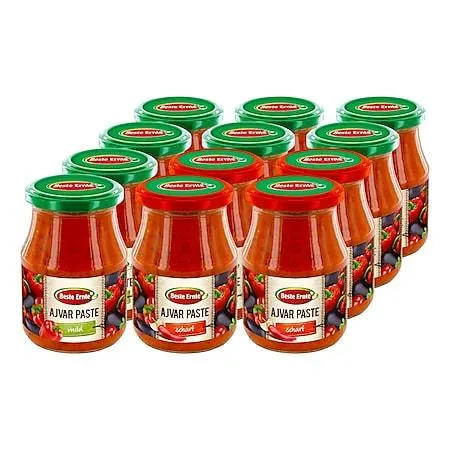 Beste Ernte Ajvar Paste 340 ml, verschiedene Sorten, 12er Pack