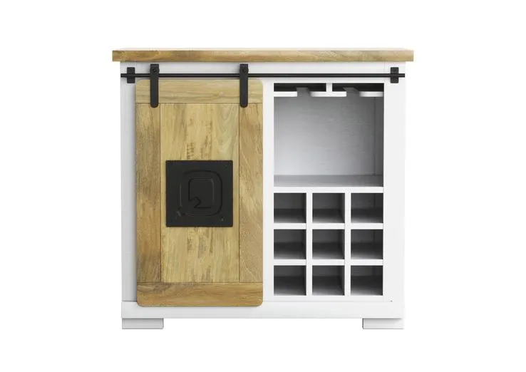 PHILL HILL Kommode LEWIS 90 x 85 x 45 cm Mango massiv/weiß/schwarz