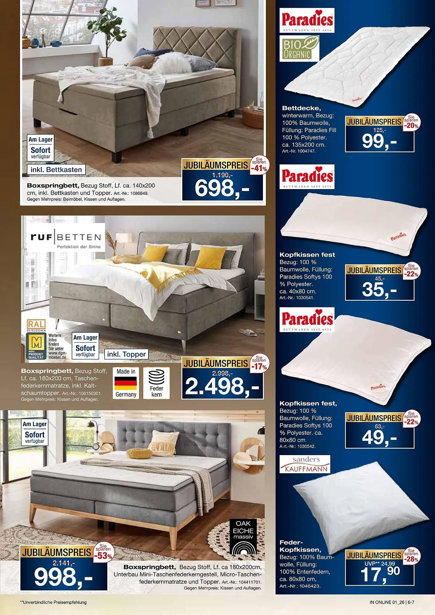 Möbel Inhofer Prospekt von 15. Januar bis 1. Februar 2026 - Prospekt seite 7