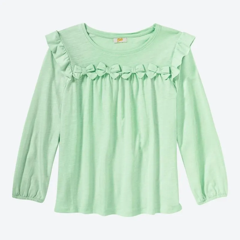 Kinder-Mädchen-Shirt mit Schleifenapplikation