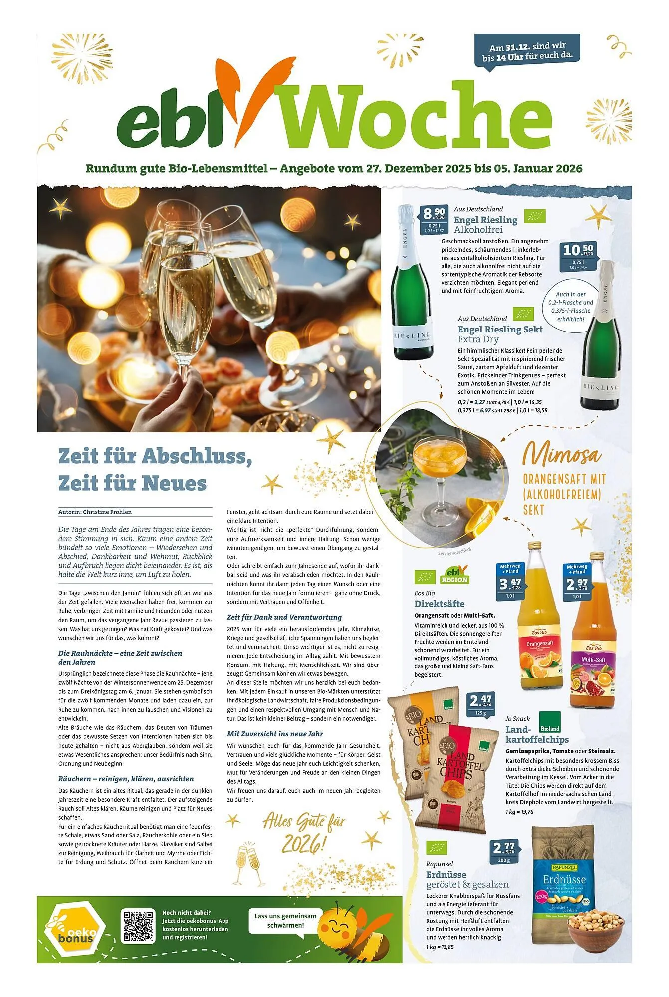 Ebl Naturkost Prospekt von 27. Dezember bis 5. Januar 2026 - Prospekt seite 1
