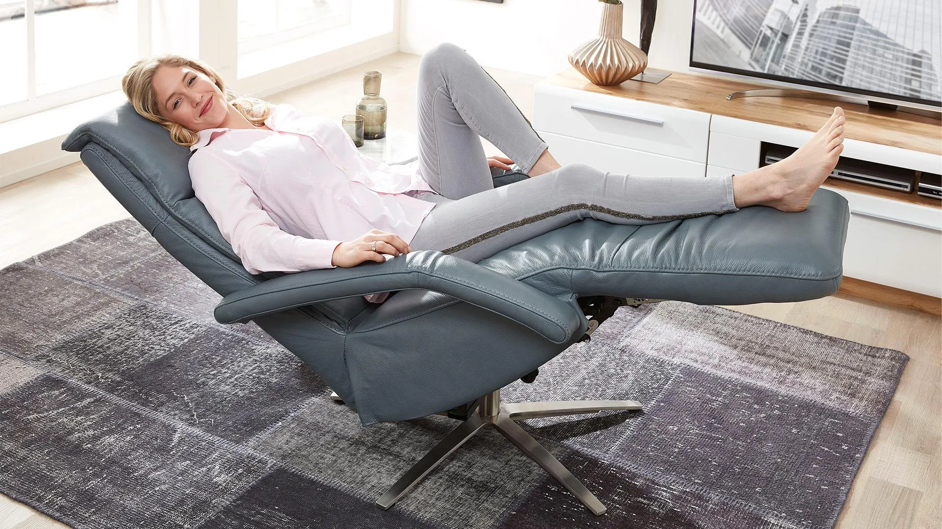 Echt Leder Relaxsessel Madrid mit Herz-Waage Funktion