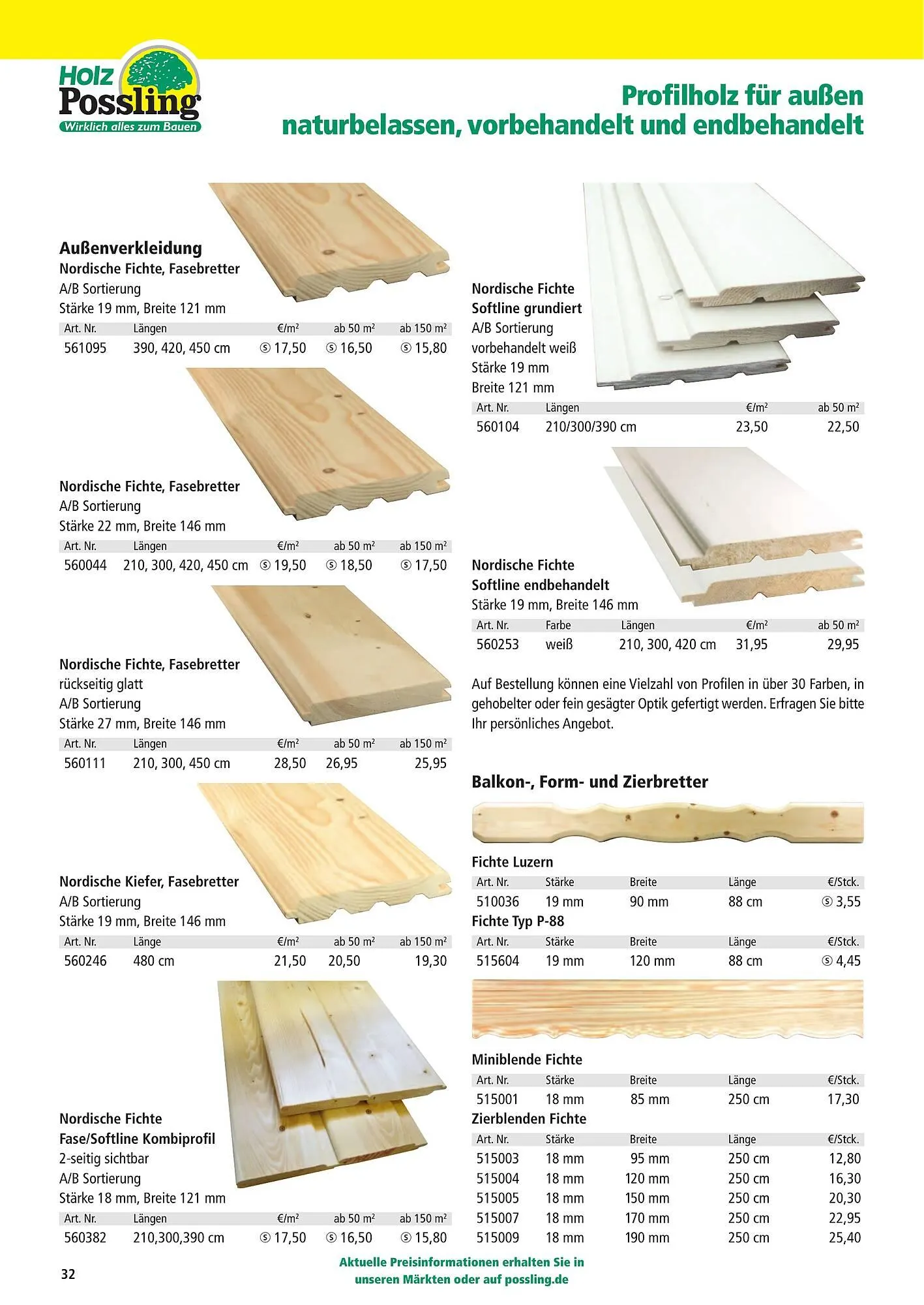 Holz Possling Prospekt von 1. April bis 31. Juli 2026 - Prospekt seite 32