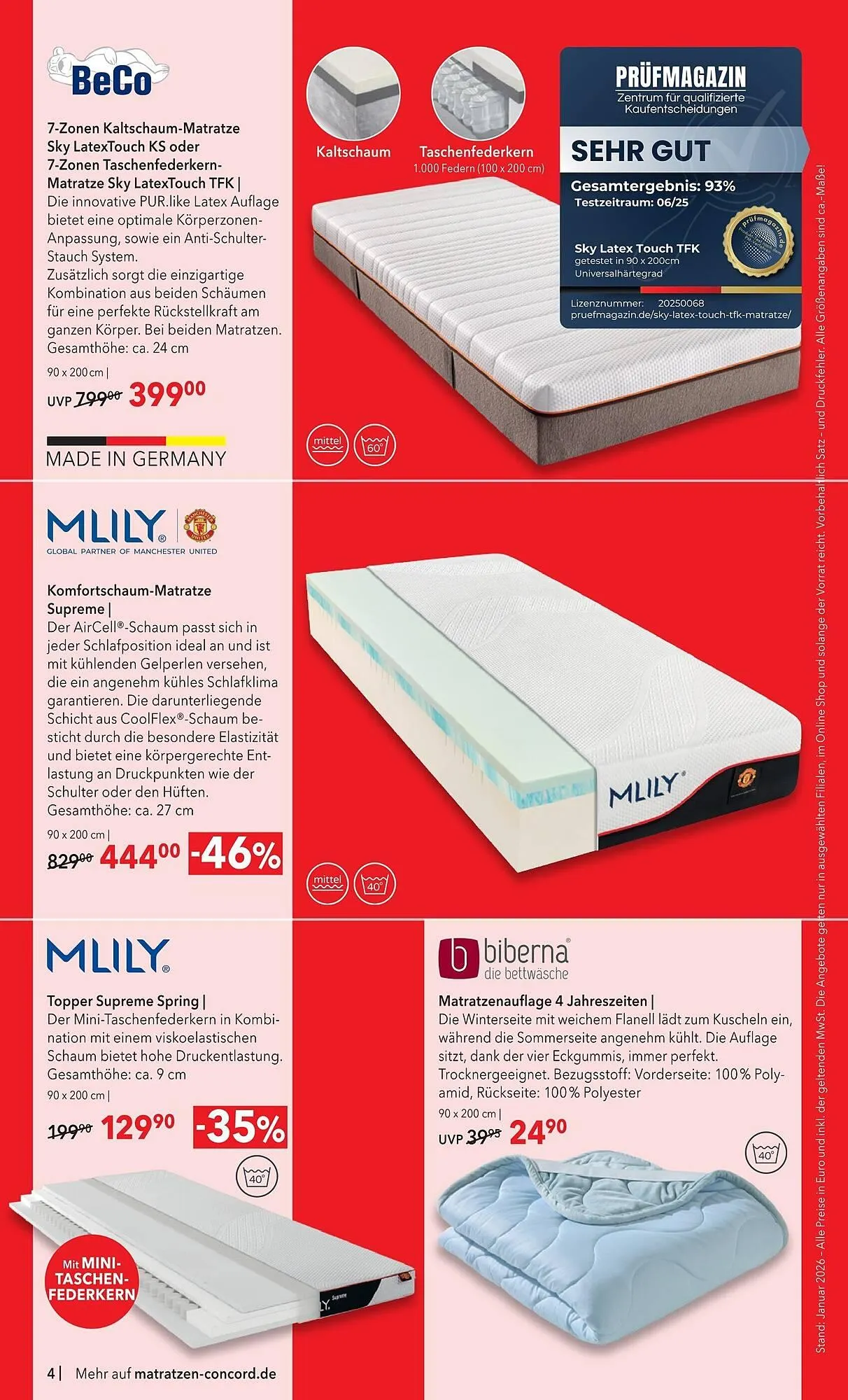 Matratzen Concord Prospekt von 28. Januar bis 24. Februar 2026 - Prospekt seite 4