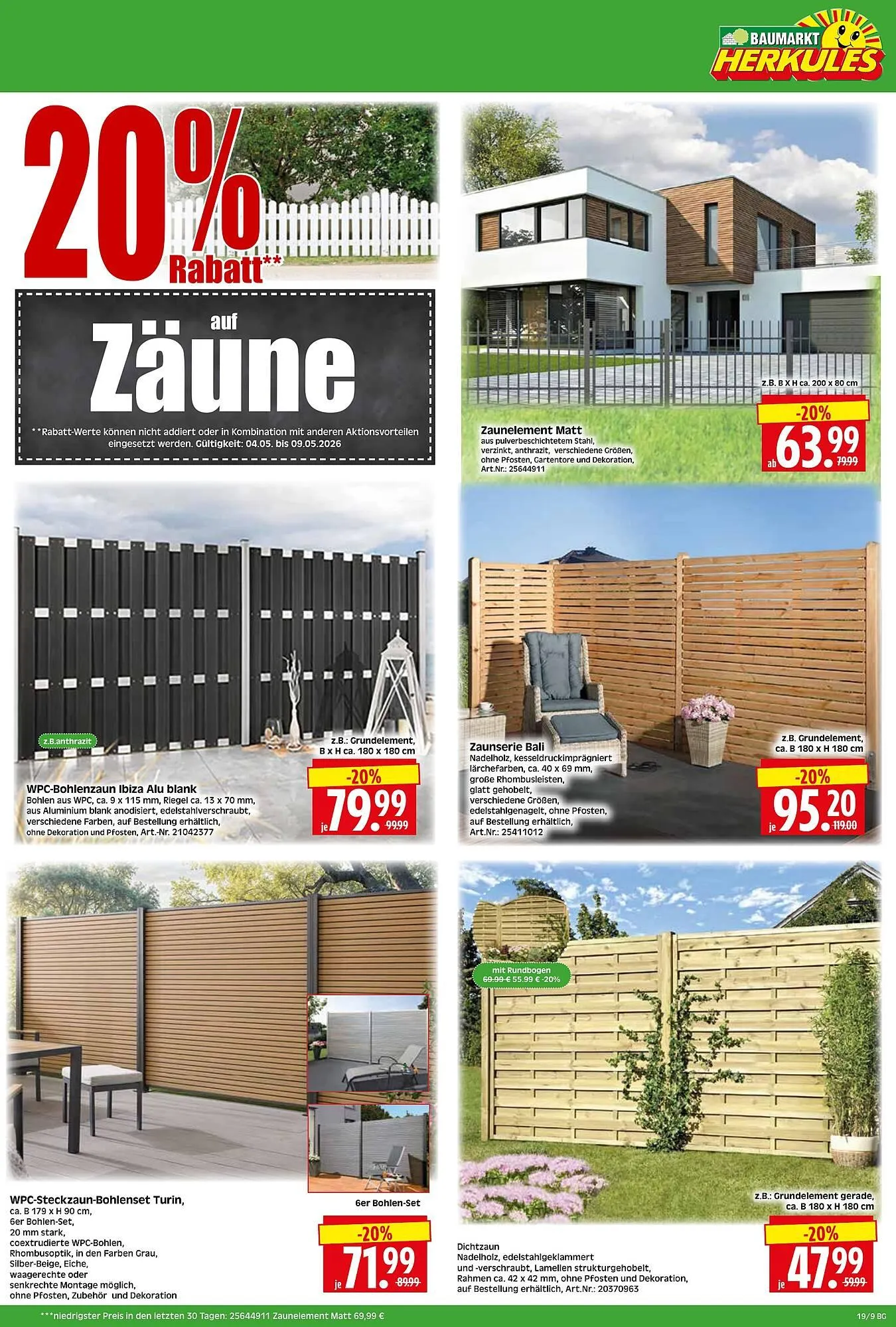 Herkules Baumarkt Prospekt von 4. Mai bis 9. Mai 2026 - Prospekt seite 9