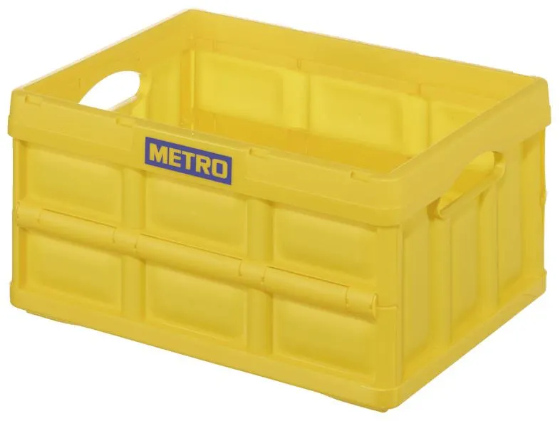 METRO Professional Transport Klappbox, Polypropylen, 47.5 x 35.2 x 23.5 cm, 32 L, 30 kg, gelb