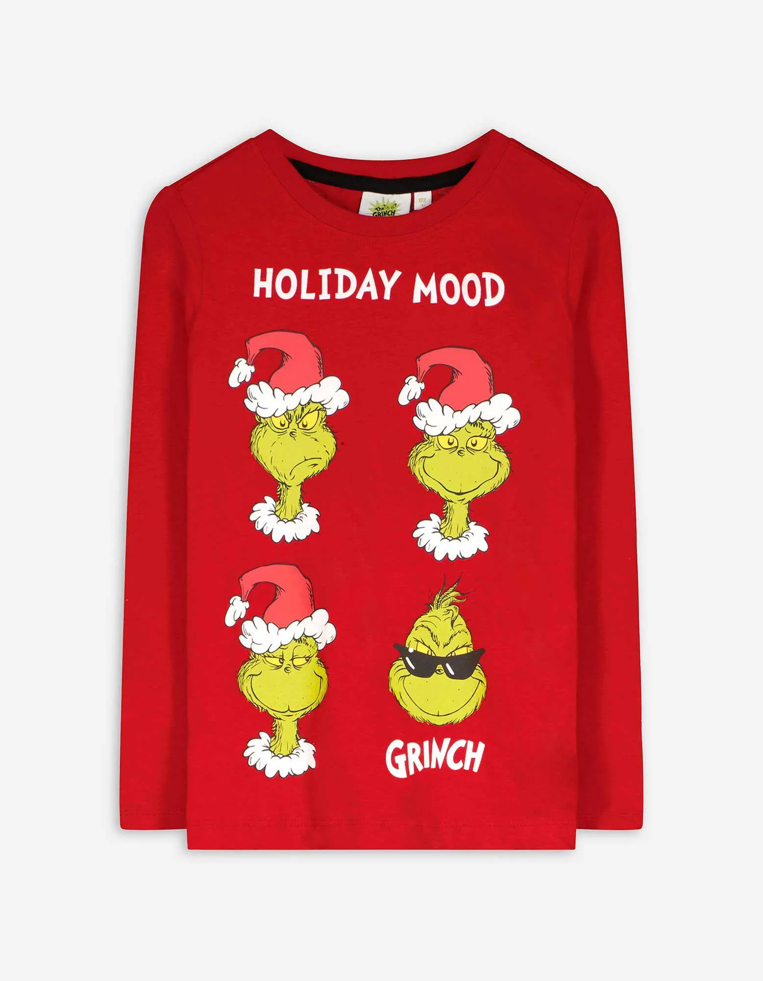 Langarmshirt - Grinch - dunkelrot