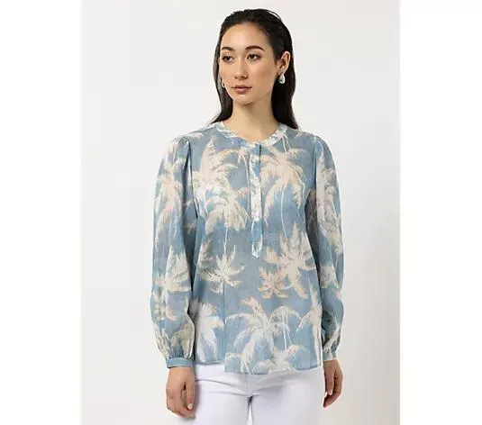 STEFFEN SCHRAUT Bluse Rundhalsausschnitt halbe Knopfleiste leger weit