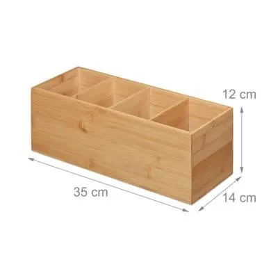 Ordnungsbox aus Bambus 4 Fächer