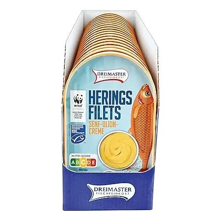 Dreimaster Heringsfilet Senf-Dijon-Creme 200 g, 18er Pack