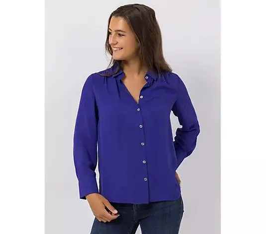 EVA LUTZ Bluse Lotte Knopfleiste Manschetten leger weit