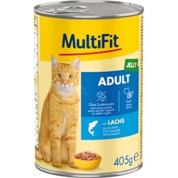 MultiFit Nassfutter Katze Adult, in Gelee, Lachs 6x405 g