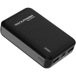 REALPOWER PB-10000 SE Powerbank 10.000 mAh Black Carbon