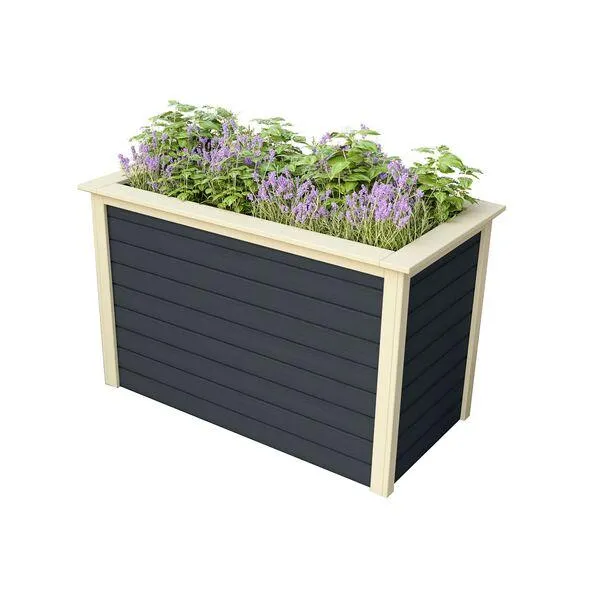 Hochbeet aus Fichtenholz, anthrazit, 0,69 x 1,33 x 0,82 m