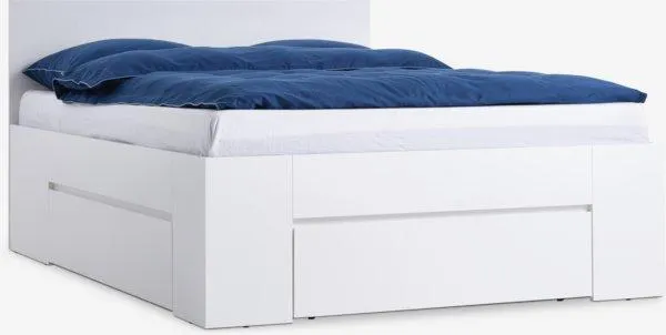 Cadru pat LIMFJORDEN 140x200 3 sertare alb