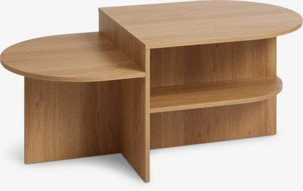 Coffee table LISBJERG 60x107 3 shelves warm oak colour